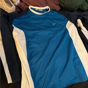 Nike Colorblock Long Sleeve | Blue, White & Navy | Size XXL